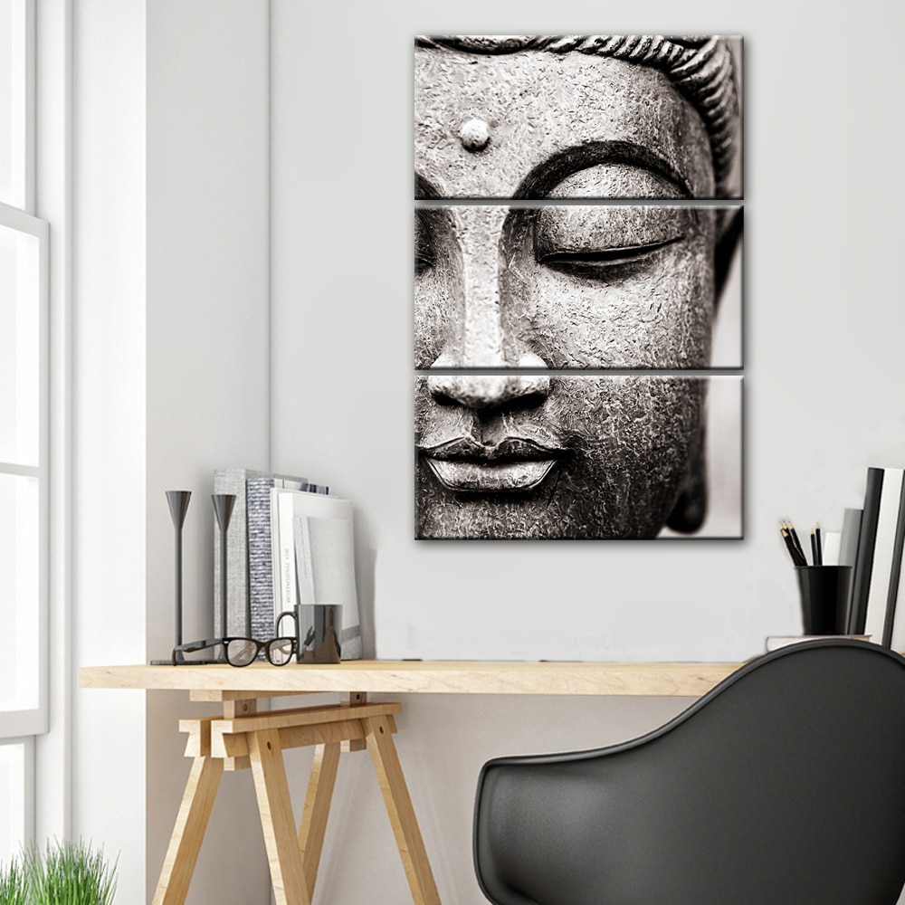 3 Panels Buddha Statue Canvas Paintings Abstract Buddha Wall Art Canvas Prints Buddhism Posters Modular Pictures 1