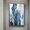 Abstract Golden Blue Modern Art Canvas Painting Nordic Posters and Prints Wall Art Pictures for Living