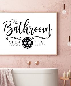 Bathroom Sign Prints Wall Art Canvas Painting Poster Farmhouse Hotel Restroom Decor Pictures Room Decor Powder 3