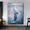 Big Whale with Little Ship Canvas Paintings Posters and Prints Quadros Wall Art Picture for Living