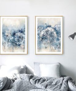 Blue Flowers Canvas Interior Paintings Modern Nordic Aesthetic Wall Art Posters Pictures Living Room Decoration Free 2