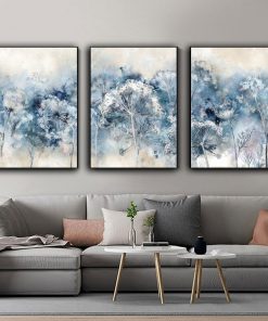 Blue Flowers Canvas Interior Paintings Modern Nordic Aesthetic Wall Art Posters Pictures Living Room Decoration Free 3