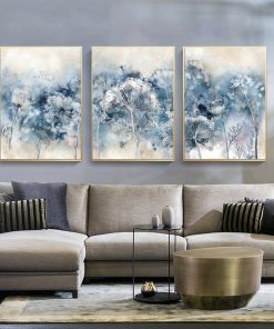 Blue Flowers Canvas Interior Paintings Modern Nordic Aesthetic Wall Art Posters Pictures Living Room Decoration Free 4