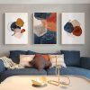 Blue Orange Terracotta Watercolor Wall Art Canvas Poster Painting Abstract Modern Print Wall Pictures for Living