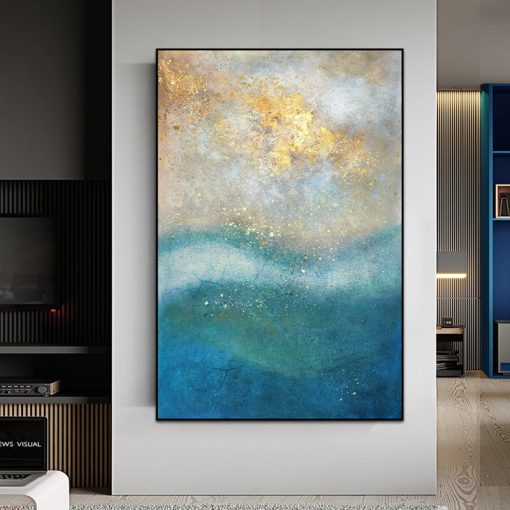 Luxury Golden Painting Minimalist Abstract Art Poster Wall Picture for Room Decoration Print on Canvas 2