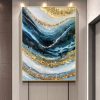 Modern Abstract Mural Poster Luxury Pink Blue Gold Crystal Wall Art Canvas Painting Living Room Home