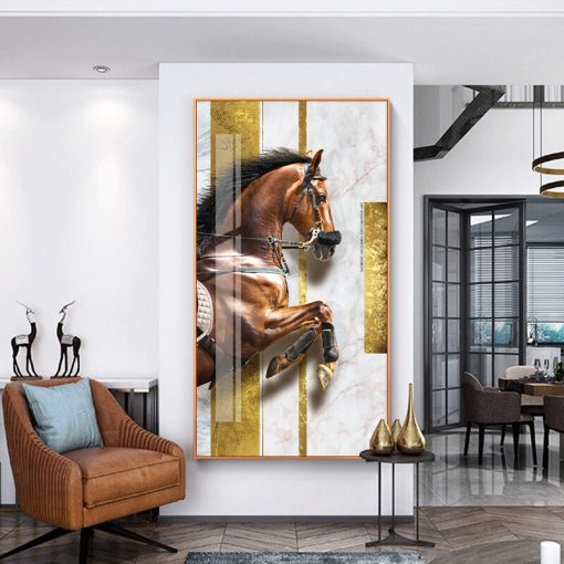 Modern Unique Animals Hourse Raise Up Canvas Painting Poster Print Home Decor Wall Art Pictures For 3