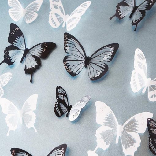 18Pcs Set 3d Crystal Butterfly Wall Sticker Beautiful Butterflies Art Decals Home Decor Stickers Wedding Decoration