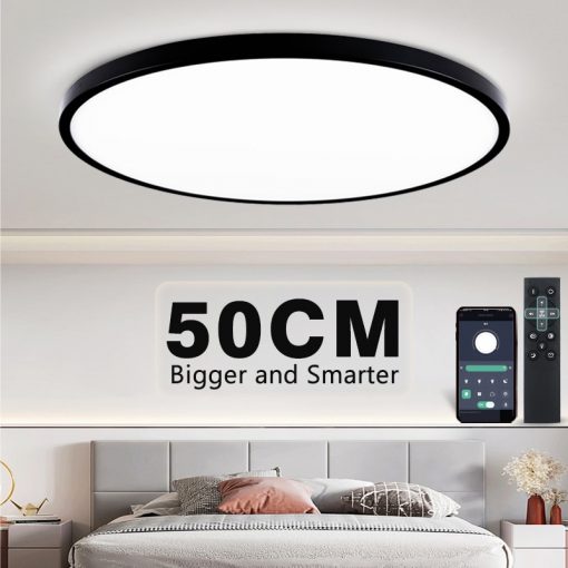 50CM Large Ceiling lamp Smart APP Remote Control Dimmable for Bedroom 48W Ceiling Lights AC 110