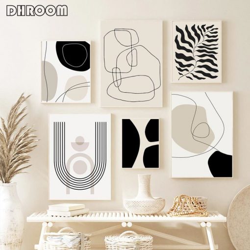 Abstract Bohemian Wall Art Poster Boho Canvas Paintings on The Wall Picture for Living Room Interior