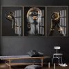 African Art Gold And Silver Woman Mural Fashion Wall Poster Canvas Print Light Luxury Painting Wall