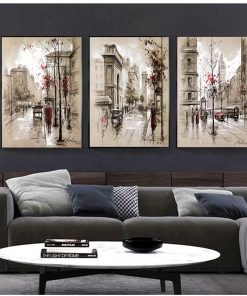 Canvas Paintings Home Decor HD Prints Posters 3 Piece Abstract City Street Landscape Pictures For Living 3