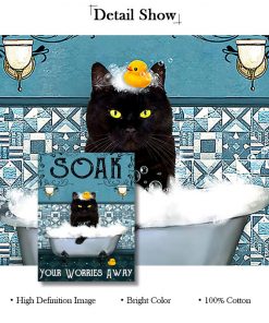 Cat Mermaid Pug Raccoon Panda Giraffe Bathtub Wall Art Print Canvas Painting Nordic Poster Wall Pictures 4