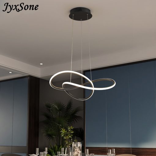 Ceiling Chandelier Minimalist Modern Led Home Lighting Brushed Rings Ceiling Hanging Lamp Kitchen Dining Room Indoor 3