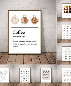 Coffee Poster Art Prints Kitchen Wall Decor Cafe Shop Signs Canvas Painting Modern Minimalist Wall Art 2