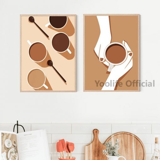 Coffee Poster Art Prints Kitchen Wall Decor Cafe Shop Signs Canvas Painting Modern Minimalist Wall Art 3