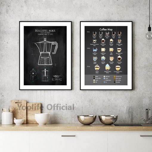 Coffee Poster Art Prints Kitchen Wall Decor Cafe Shop Signs Canvas Painting Modern Minimalist Wall Art 4