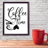 Coffee Quotes Art Poster Coffee Lover Gift Kitchen Wall Decor Black and White Minimalist Cafe Corner