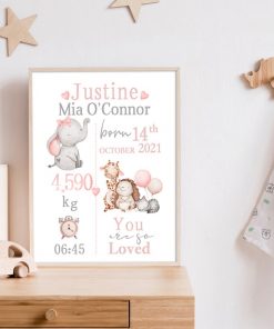 HD Print Custom Name Birth Poster for Girl Nursery Canvas Painting Artwork Wall Art Picture Mother 3