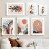 Mountain Sun Moon Leaf Abstract Landscape Wall Art Canvas Painting Nordic Posters And Print Wall Pictures