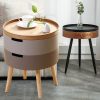 Multi use Solid Wood Nordic Creative Coffee Table Simple Sofa Side Table Corner Bed Round Table