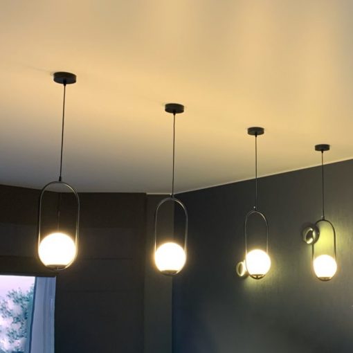 Nordic Glass Ball Pendant Lights Dining Room Bedroom Hanging Lamps For Ceiling Brass Black Chrome Modern 1