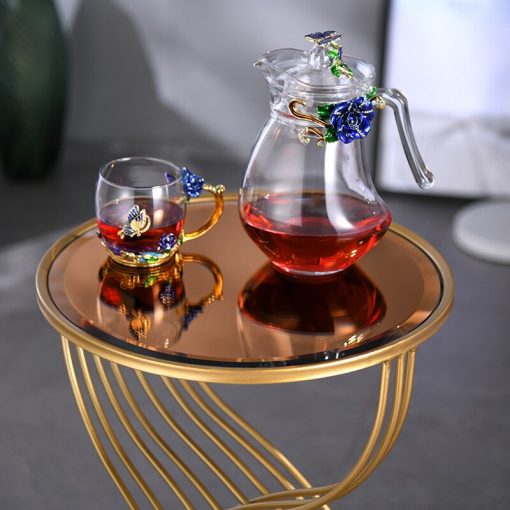 Nordic Irregular Wrought Iron Living Room Coffee Table Creative Simple Milk Tea Shop Round Table Golden 1
