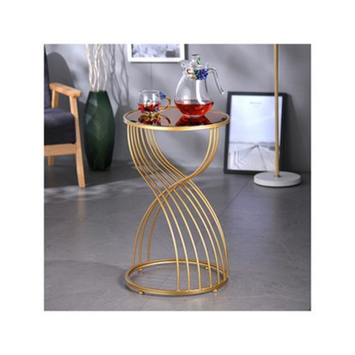 Nordic Irregular Wrought Iron Living Room Coffee Table Creative Simple Milk Tea Shop Round Table Golden 4