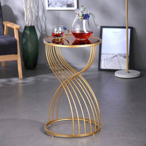 Nordic Irregular Wrought Iron Living Room Coffee Table Creative Simple Milk Tea Shop Round Table Golden