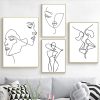 Nordic Minimalist Figures Line Art Sexy Woman Body Nude Wall Canvas Paintings Drawing Posters Prints Decoration