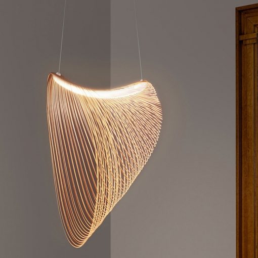 Nordic Minimalist Wood Art Shade Led Lamp Pendant Lights Lustre Dinning Room Cafe Bar Home Decor 1