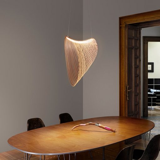 Nordic Minimalist Wood Art Shade Led Lamp Pendant Lights Lustre Dinning Room Cafe Bar Home Decor 2