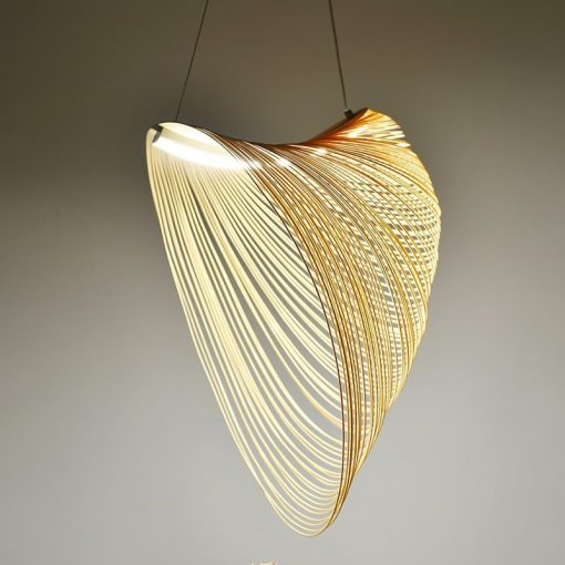 Nordic Minimalist Wood Art Shade Led Lamp Pendant Lights Lustre Dinning Room Cafe Bar Home Decor 3