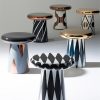 Nordic Round Table Designer Home Furniture Ins Electroplating Ceramic Round Mushroom Side Table Corner Table Round