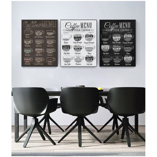 Painting Retro Wall Picture Coffee Shop Decoration Coffee Menu Prints Vintage Style Chalkboard Poster Cafe Wall 7