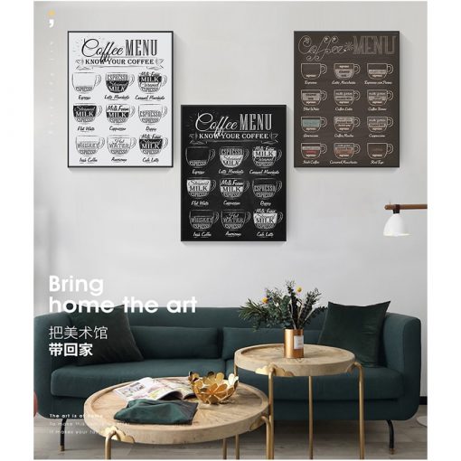 Painting Retro Wall Picture Coffee Shop Decoration Coffee Menu Prints Vintage Style Chalkboard Poster Cafe Wall 8