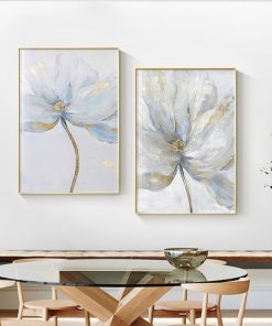 Scandinavian Flower Canvas Art Abstract Painting Print Feather Decoration Picture for Living Room Nordic Home Decor 5