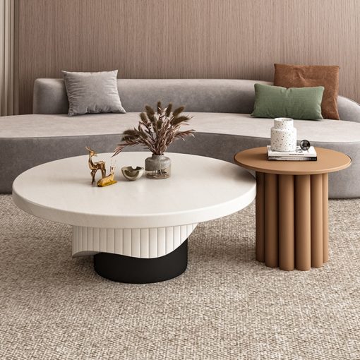 Wooden Nordic Endtable Minimalist Design Coffee Table For Living Room Luxury Round Space Saving Muebles Living