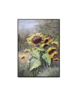 100 Handmade Abstract Sunflower Thick Oil Painting On Canvas Modern Wall Art Flower Picture For Living 5