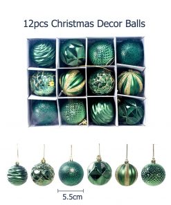 12Pcs 5 5Cm Big Christmas Ball Ornaments Stripe Plastic Christmas Tree Ball Ornaments Home Party Decoration 2