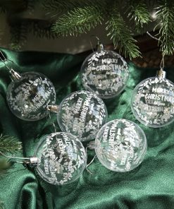 6Pcs box 6cm Transparent Painting Christmas Ball New Year Xmas Tree Ornaments Decoration for Home 2023 3