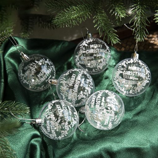 6Pcs box 6cm Transparent Painting Christmas Ball New Year Xmas Tree Ornaments Decoration for Home 2023 3