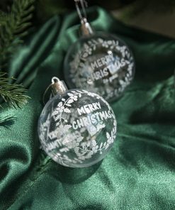 6Pcs box 6cm Transparent Painting Christmas Ball New Year Xmas Tree Ornaments Decoration for Home 2023 4