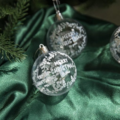 6Pcs box 6cm Transparent Painting Christmas Ball New Year Xmas Tree Ornaments Decoration for Home 2023 4