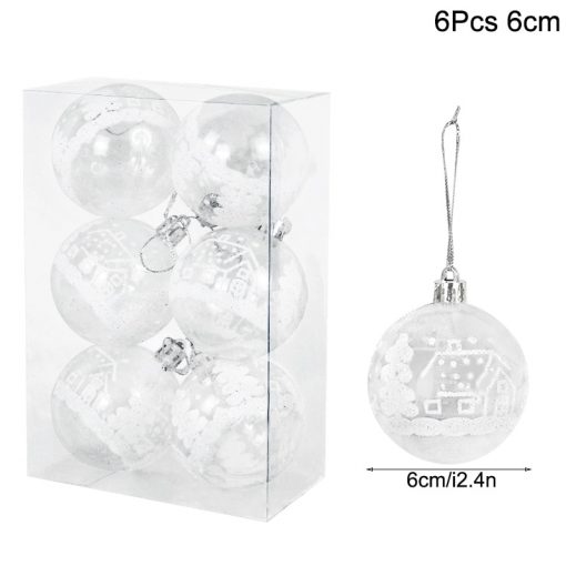 6Pcs box 6cm Transparent Painting Christmas Ball New Year Xmas Tree Ornaments Decoration for Home 2023 5