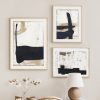 Abstract Brush Strokes Ink Black Beige Wall Art Canvas Paintings Posters and Prints Pictures for Living