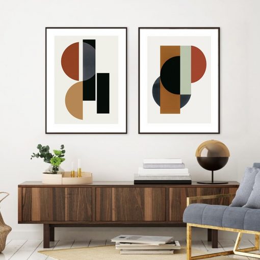Abstract Geometric Shapes Scandinavian Canvas Painting Nordic Wall Art Pictures Poster Print Interior Living Room Home 3