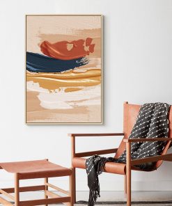 Abstract Modern Art Poster Orange Blue Blush Texture Canvas Paintings Print Wall Pictures Mural Living Room 4