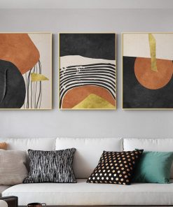 Abstract Painting Pictures Color Blocks and Black Lines Canvas Poster Prints Scandinavian Wall Home Decoration Living 4