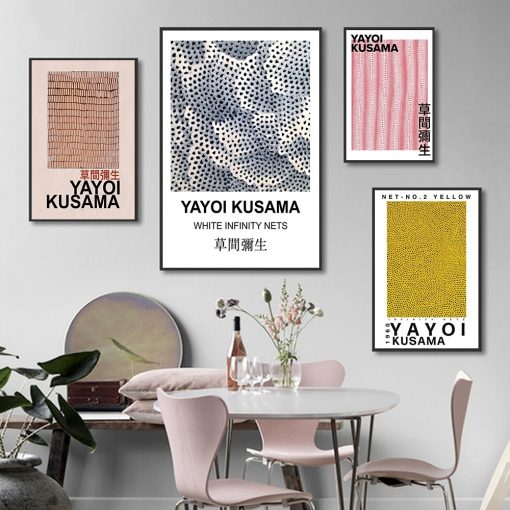 Abstract Yayoi Kusama Posters Modern Canvas Painting Wall Art Print Pictures for Bedroom Living Room Interior 4